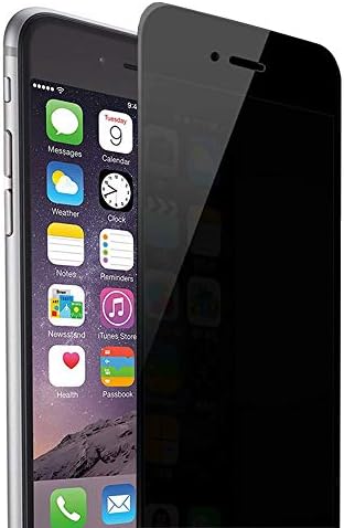 【Newest Version 2019】 Privacy Screen Protector for iPhone 8 Plus 7 Plus, Anti Spy 9H Tempered Glass, Edge to Edge Full Cover Screen Protector Anti-Fingerprint Full Coverage (Black)