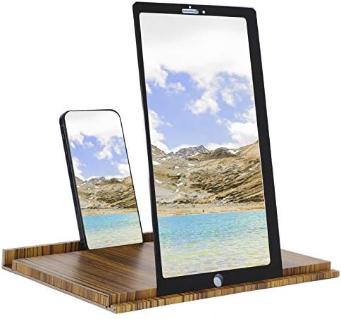 PUSOKEI 12Inch Cell Phone Screen Expanders 2-4X Smartphone Movie Video Amplfier Projector Foldable Phone Stand with Screen Magnifier for All 12inch Mobile Phone/Tablet