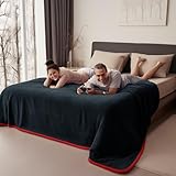 Waterproof Black Blanket for Bed Intimacy, Flannel