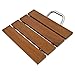 Best Choice Products Wall Mounted Folding Wood Shower Seat Bench for Adults, Elderly, Bathtub, Bath w/ Steel Frame, 300lb. Capacity