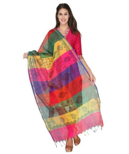 Multicoloured Printed Silk Dupatta/Stole/Scarf/Wrap