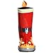 Kidorable Red Fireman Natural Rubber Rain Boots w/Fun Flame Pull On Heel Tab