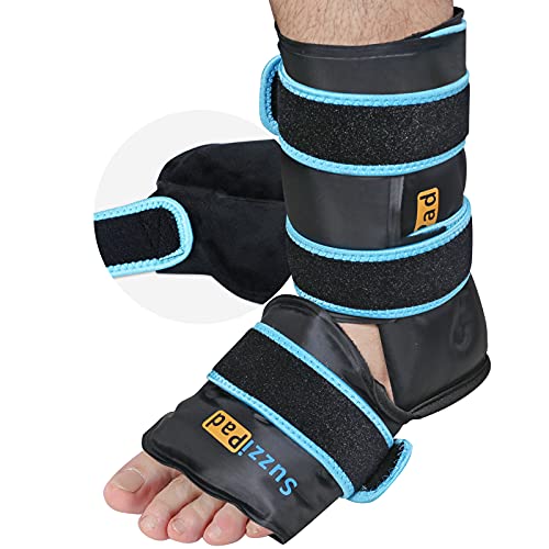 SuzziPad Ankle Ice Pack Wrap for Injuries with Double-Sided Fabric Cover, Foot Ice Pack with Cold Compression Therapy, Pain Relief for Achilles Tendon, Plantar Fasciitis, Sprained Ankles Foot Pain