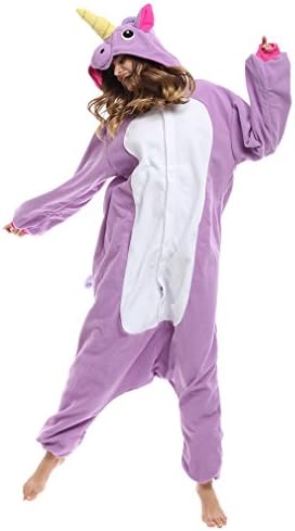 [Qute] Unicorn (Puple) Kigurumi Pajamas- Unisex Halloween Christmas Party Costume Character Pyjamas (XL 175cm ~ 185cm (5'74" ~ 6'07"))