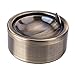 Kinger_Home Stainless Steel Classic Windproof Ashtray with Lid, Cigarette Ashtray for Indoor or Outdoor Use, Ash Holder for Smokers, Desktop Smoking Ash Tray for Home office Decoration(Bronze Cyan)