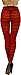 ToBeInStyle Women's Colorful Opaque Striped Tights Pantyhose Stocking Hosiery - Black/Red - One Size