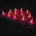 TRENDBOX 12-Packs Red, LED Plastic Tea Tealight Candles Lamp Flameless Shine Anniversary Wedding Party Restaurant Atmosphere Decoration Battery Operated