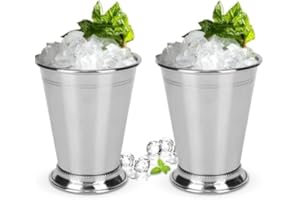 Mint Julep Cups, 400ml Silver Stainless Steel Cocktail Glasses Moscow Mule Cup Vintage Mint Julep Cocktail Cup Cocktail Mug f