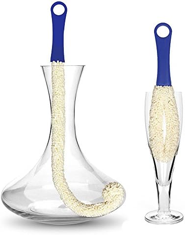 iGoods Long Neck Bottle Brush Cleaner+Bottle Scourer Cleaning Tool, Flexible Household Cleaning Brush for Wine Decanters,Goblets,Traval Mug,Glasses,Stemware,Glassware,Pitchers,Flasks,Ice Pop Molds