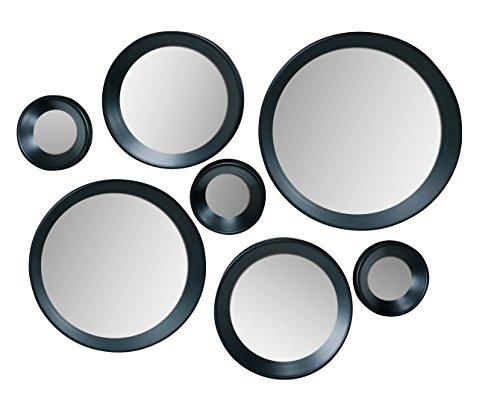 Kiera grace carla round mirrors, black, set of 7