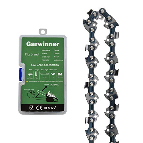 Garwinner 16-Inch Chainsaw-Chain with 56 Drive Links 3/8" Pitch Semi Chisel for Husqvarna Poulan Homelite Ryobi Worx Oregon Chainsaw Pack of 1