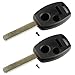Key Fob Keyless Entry Remote Shell Case & Pad fits Honda 2010-2011 Accord Crosstour / 2006-2011 Civic / 2007-2013 CR-V / 2011-2015 CR-Z / 2009-2013 Fit / 2011-2014 Odyssey, Set of 2