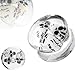 BodyJ4You Clear Acrylic Spooky Skulls Saddle Plugs 6G-14mm (2 Pieces)