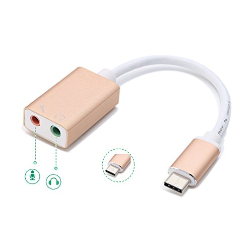 USB-C Audio Adapter, YSSHUI Type-C External Stereo Sound Card With 3.5mm Headphone And Microphone Jack For Windows, Mac, Linux, Android, PC, Laptops, Desktops, Google Chromebook, HUAWEI Matebook - Thumbnail 4