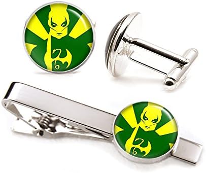SharedImaginationIron Fist Cufflinks, The Avengers Jewelry, Shield Tie Clip, Ironfist Superhero Wedding Party and Groomsmen Gift Geek