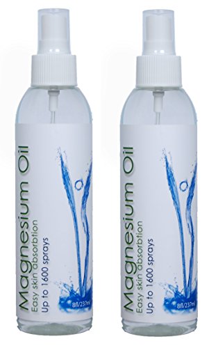 2x Magnesium Oil Spray - Pharmaceutical Grade. High Potent 27.5% Concentration – 2x 8 fl oz / 237 ml, Two Pack / Two Bottles / Two Count