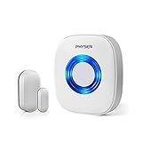 Wireless Door Chime, PHYSEN Door Open Entry Alarm Chime Operating in Range 600 feet,52 chimes,1 Magnetic Door Chime Sensor & 1 Plug-in Receivers For Home Security