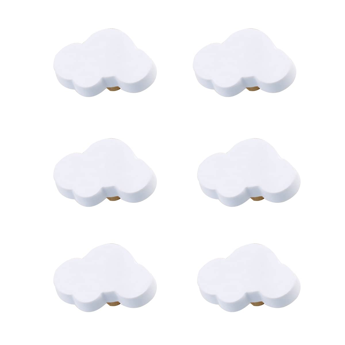 Photo 1 of Skyscraper Cartoon Shape Soft Rubber Knobs for Kids Girls Boys Cabinet Handle pulls Drawer Knobs for Kids Room Cabinets Closets Toy Organizer Box Bookcase 6pcs/Set (Cloud, White)