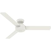 Hunter Fan 52 inch Contemporary Matte White Finish Indoor Ceiling Fan with 3 Blades (Renewed)