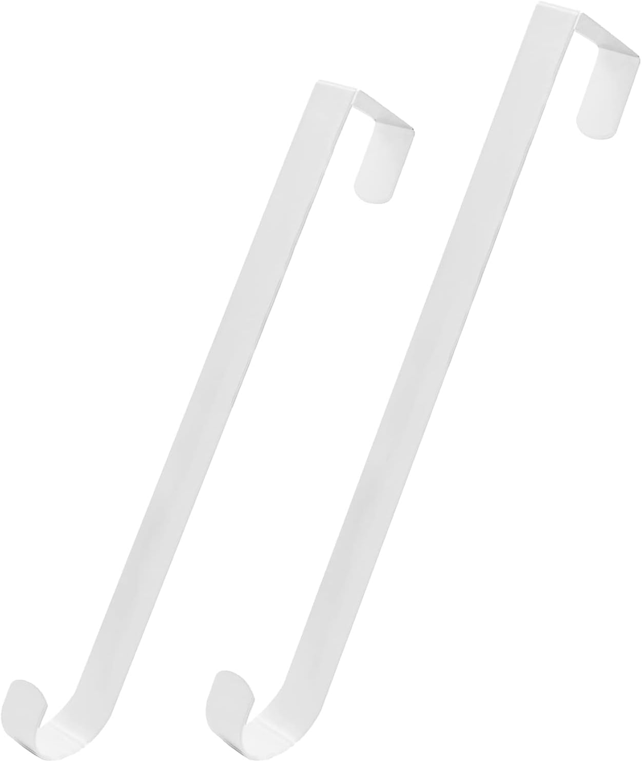 Wreath Hangers - HiGift 2 Pack Wreath Hanger for Front Door White, Long Metal Over The Door Hook for Christmas and Party Wreath Making Decoration, Hanging Clothing, Towels, Wreaths, Bags, White - 15