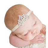 Fullkang Crown Hairband Princess Baby Girl Crystal Pearl Crown Headband (white)