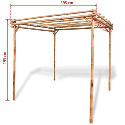 mewmewcat Upgraded Pergola Bamboo for Outdoor Garden Patio Lawn 76.8"x 76.8"x 76.8"