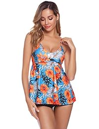 Aiboria Tankini Trajes de baño con volantes florales vintage para dama