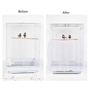 Furpaw Copertura per Gabbia in Rete di Nylon Guardia Voliera per Uccelli Pappagalli, Ventilata e Antipolvere - Bianco