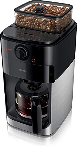 Philips Filterkaffeemaschine mit Mahlwerk – 1.2-Liter-Glaskanne, bis zu 12 Tassen, schwarz/metallisch (HD7767/00) – Bild 4