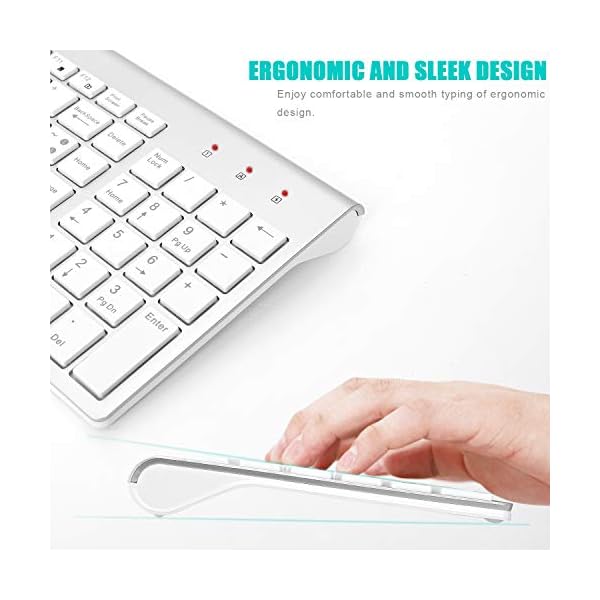 Wireless-Keyboard-and-Mouse-Full-Size-Keyboard-Mouse-Set-Compact-UK-Layout-24Ghz-USB-Receiver-for-PC-Laptop-Tablet-Windows-Mac-Silver-White Wireless Keyboard and Mouse, Full Size Keyboard Mouse Set Compact UK Layout 2.4Ghz USB Receiver for PC Laptop Tablet…