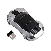 Andosange 3D Car Wireless Mouse,Wireless Porsche Shape USB Gaming Mouse-Silver