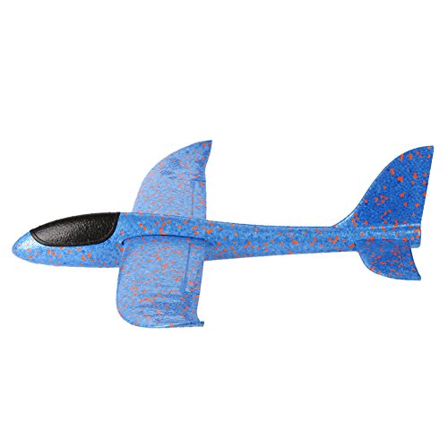 Wenasi Throwing Glider Inertia Plane Foam Aircraft Toy Hand Launch Airplane Model Outdoor Sports Toy for Kids Children Boy Girl as Gift (18 inches Blue)