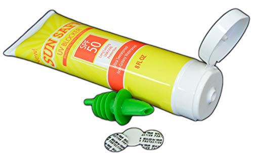 Hidden Flask By Smuggle Mug | Disguised Sunsceen Container for Liquor | Discreet Bottles For Smuggling Booze On Cruises | Fake Sunscreen Containers | Lotion Flasks For Hiding Alcohol And Drinks