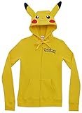 Meilaier Womens Cute Anime Pikachu Hoodie Zip Up Coats Jackets Sweatshirt Costume (M)