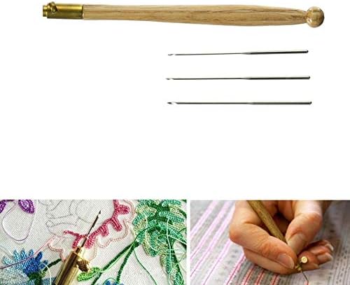 Knitting Needles Set: Tambour Hook with 3 Needles 70 90-100 Embroidery Tools Sequins Bead Neddle Set Tool Kit TB Sale
