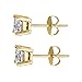14 Karat Gold Plated Cubic Zirconia Stud Earrings.1.00 Carat Total Weight Half a Carat Each Stone.
