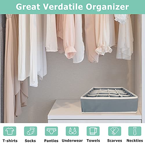 Onlyesh 6 Pcs Organizadores de Cajones para Ropa Interior, Organizador Plegable para Calcetines, Ropa Interior, Ropa, Corbata