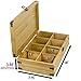 Zen Earth Inspired Bamboo Tea Organizer Box Chemical Free Eco-Friendly Big, Tall, Adjustable Cubbies Natural Wooden Storage Chest (8-Slot 14.3