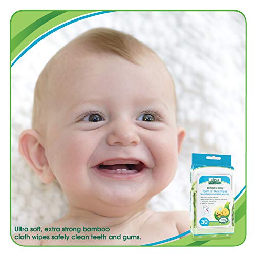 Aleva Naturals Bamboo Baby Tooth N Gum Wipes, 30 Count (Pack of 12)