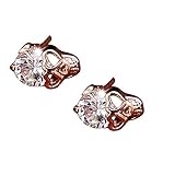 Joylive Shinny WomenStud Earrings Cz Zircon Plated Skull Crystal Ear Stud Earrings