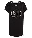 Aeropostale Women's Aero Athletic Division Ribbed Henley Shirt