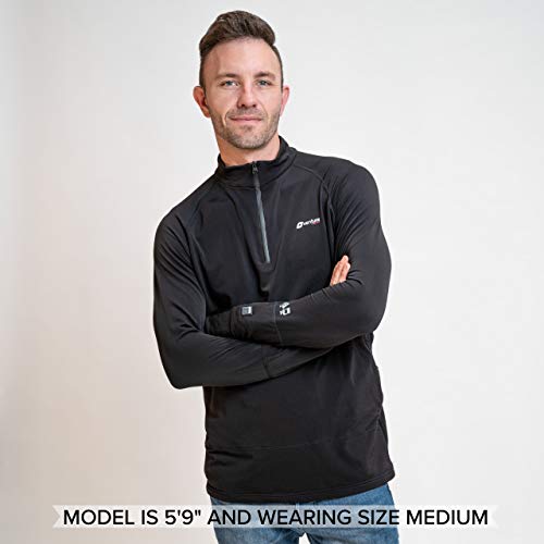 Venture Heat Men's Heated Shirt Thermal Underwear with Battery Pack - Long John, 1/4 Zip Electric Base Layer Pullover… - Image 6