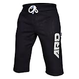 Mens Cotton Fleece Shorts Jogging Casual Home Wear MMA Boxing Martial Art Jogger ( S-xxl ) (Black, XX-L)