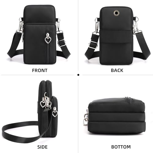 JANKS Small Crossbody Bag for Women - Mini Phone Purses with Crossbody Strap and Wallet - Nylon Arm Bag