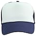 Blank Hat 5 Panel Summer Mesh Youth Cap in Navy Blue and White