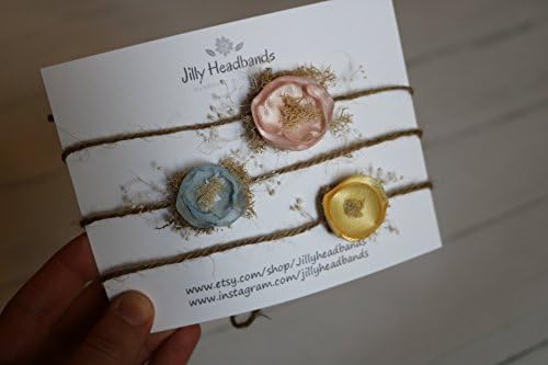 (set of four) dainty spring newborn tiebacks headbands, handmade flower halo, baby girl photography props, vintage tie back headband, organic twine moss and dried flowers photo props