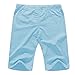 Janmid Men's Linen Casual Classic Fit Short (L, Sky Blue)