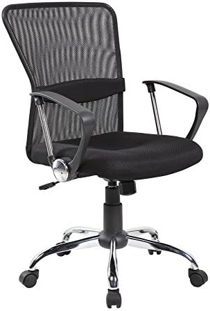 Anji Ergonomic Adjustable Mid Back Mesh Office Desk Chair with Lumbar Support and Arms