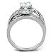 NYCJewelrydesign 3 Pieces Men's and Women's, His & Hers, 925 Genuine Solid Sterling Silver & 8MM Titanium Band with Rope Twist Engagement Matching Wedding Ring Set
