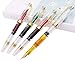 Asvine Yongsheng Clear Classical Fountain Pen Fine Nib Arrow Clip, Piston Filling System, Gold Trim, Set of 4 Pieces in transparent Color